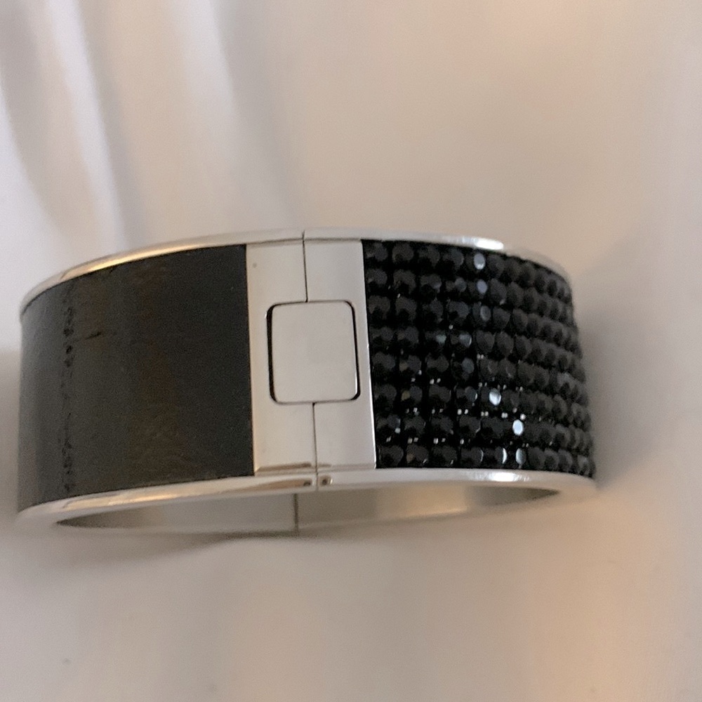 Swarovski black crystal cuff bracelet